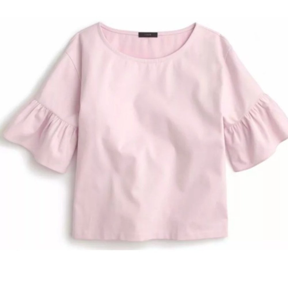 J Crew Boxy Ruffle Sleeve Top